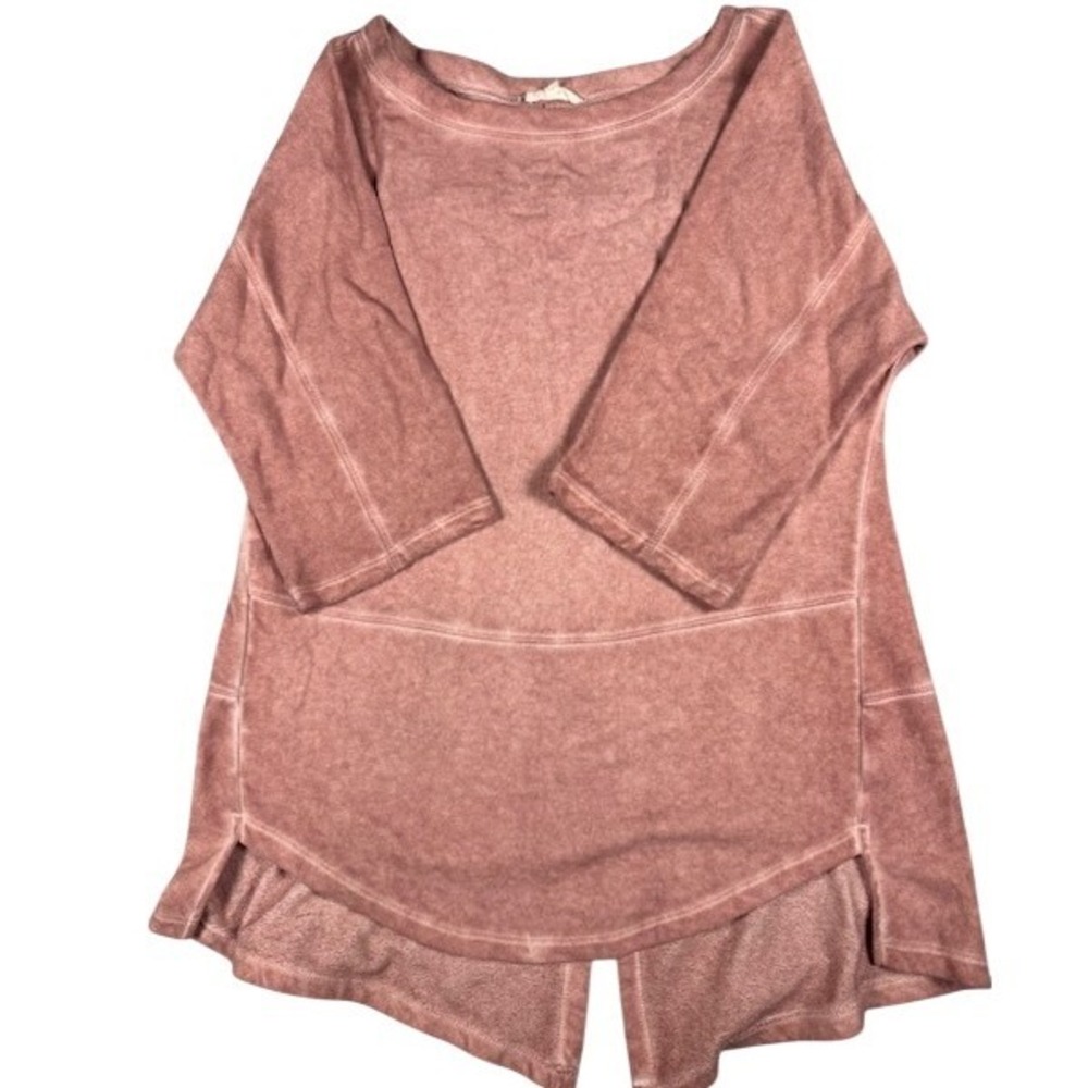easel Dusty Mauve Washed Tunic Top